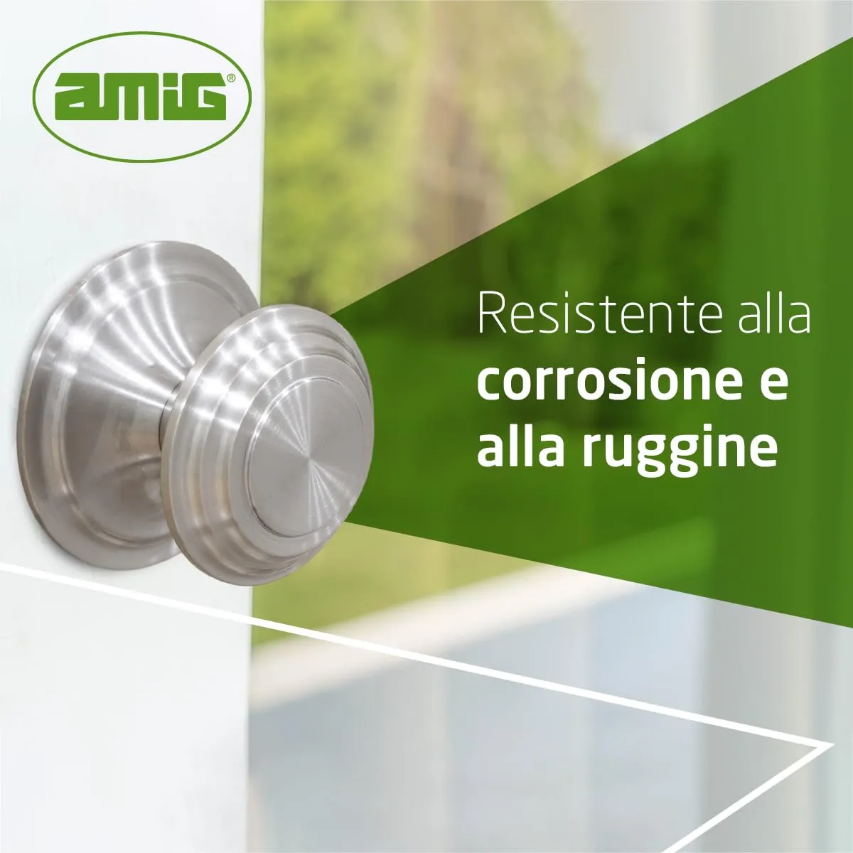 Amig pomello porta ottone Ø76 mm cromo opaco massiccio