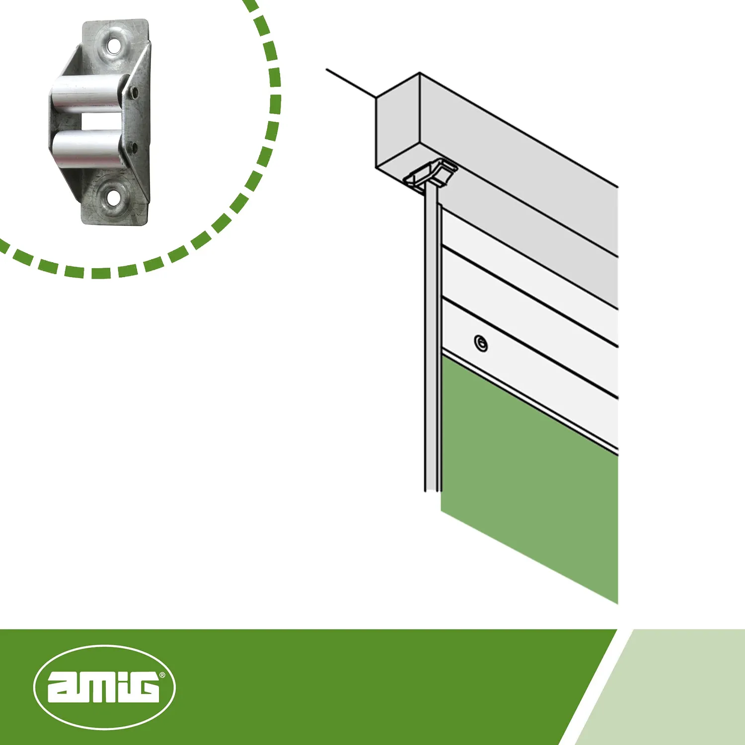 Amig guida tapparella acciaio rulli alluminio 22 mm