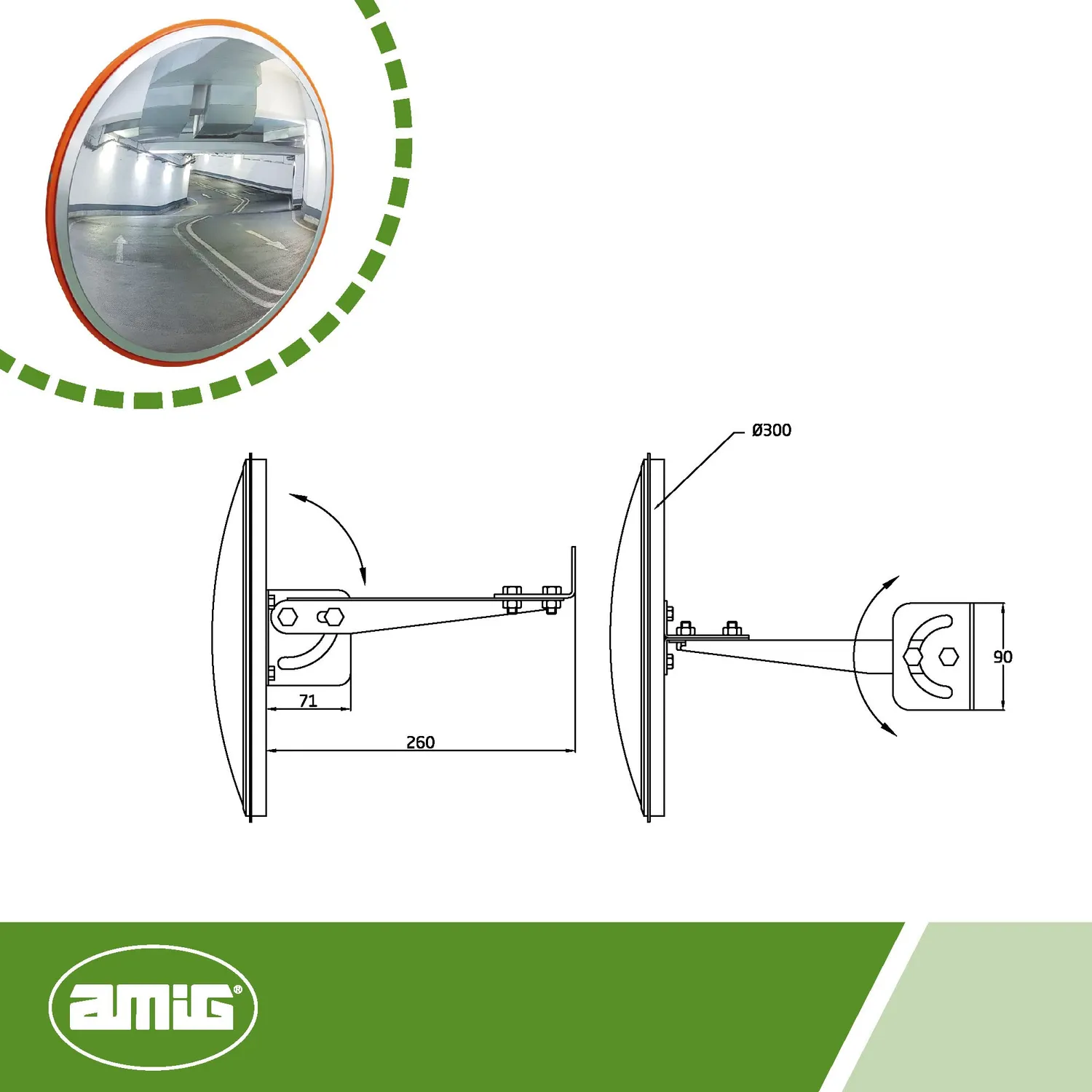 Amig Specchio Convesso Sicurezza Ø30 cm Interno Infrangibile