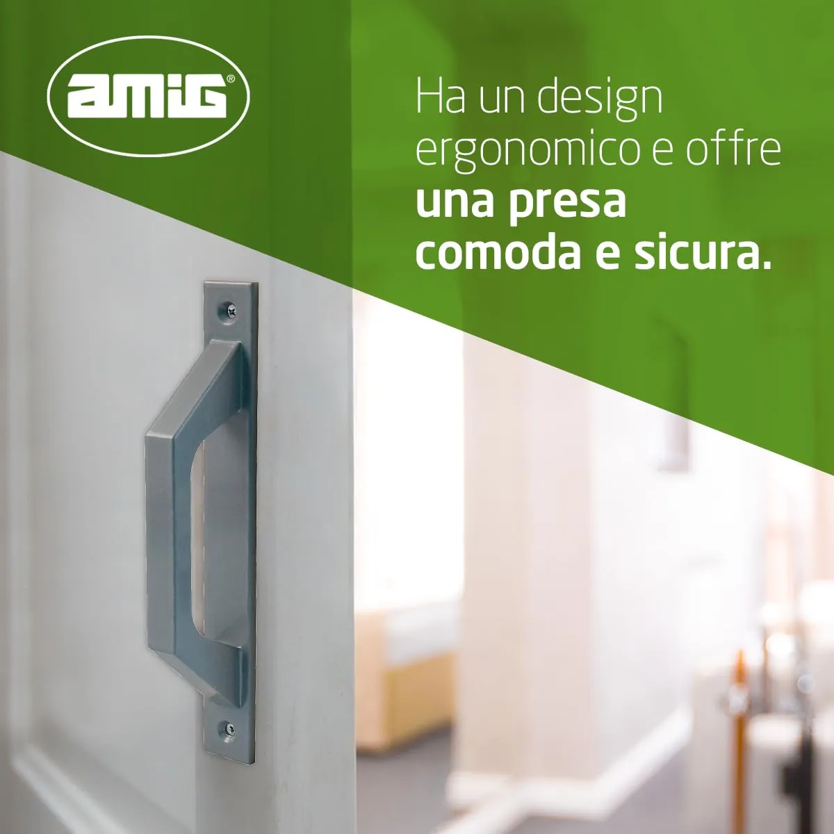 Amig Maniglia Porta Scorrevole Alluminio 198 mm Argento