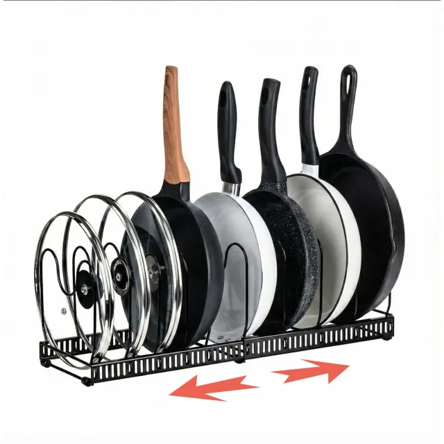 Amig organizer padelle estensibile nero 6-10 posti