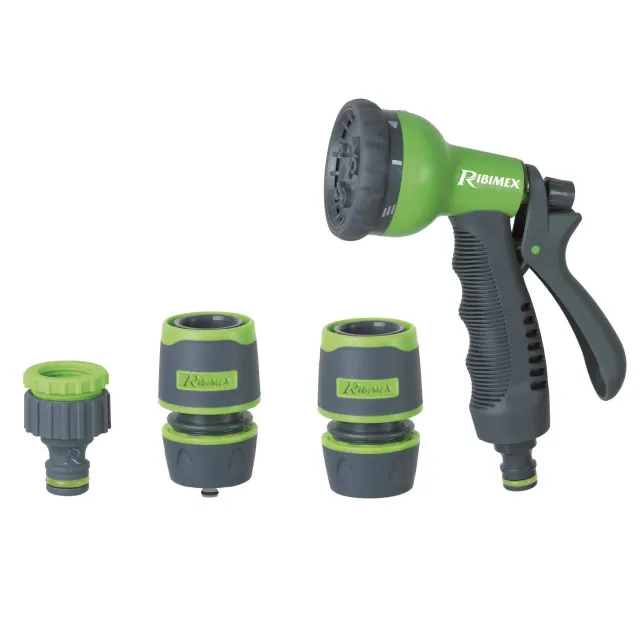 Ribimex kit irrigazione giardino pistola 8 getti tubi 12-15 mm