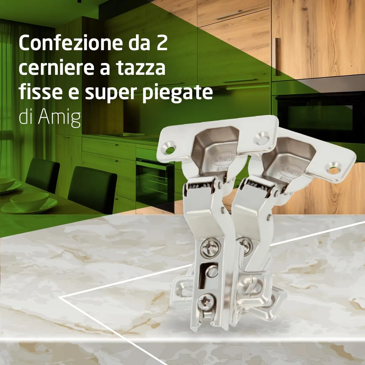 Amig cerniera a tazza 35mm 110° set 2 pezzi
