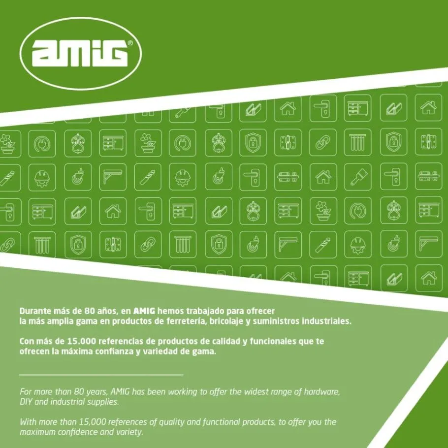 Amig 383 Catenaccio Verticale 38x34mm Bianco Acciaio