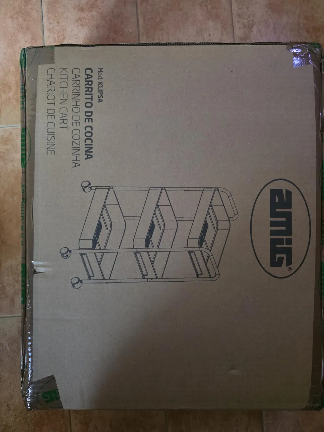 Amig Klipsa carrello cucina bianco 3 ripiani