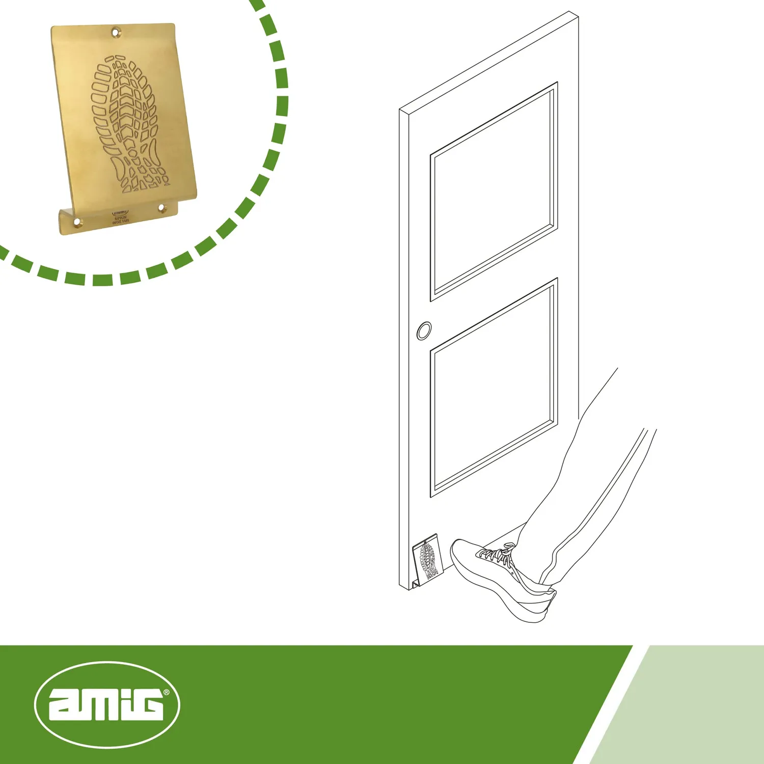 Amig Pedale Spinta Porta Acciaio Inox Ottone PVD 147x98