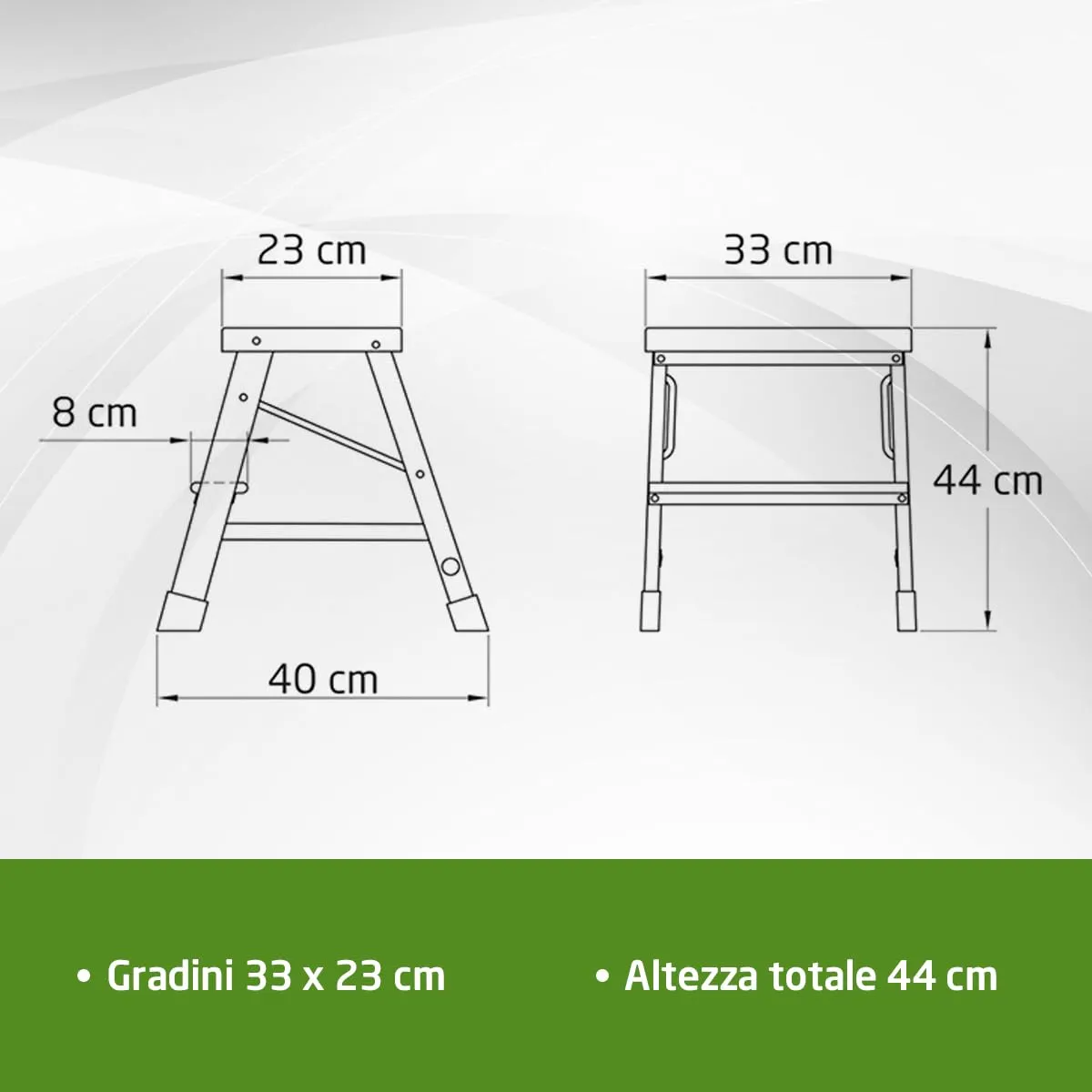 Amig Scala Pieghevole 2 Gradini Sgabello Alluminio 150 kg
