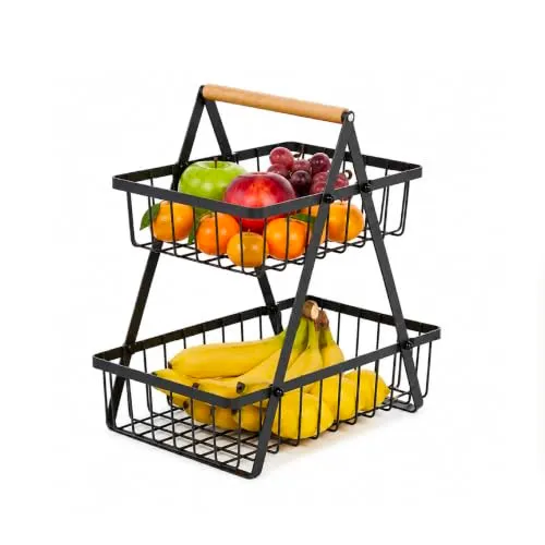 Amig Stilo 04-30 portafrutta 2 livelli nero legno