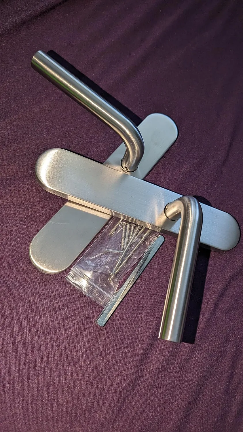 Amig 4PX set maniglie porta con piastra inox satinato