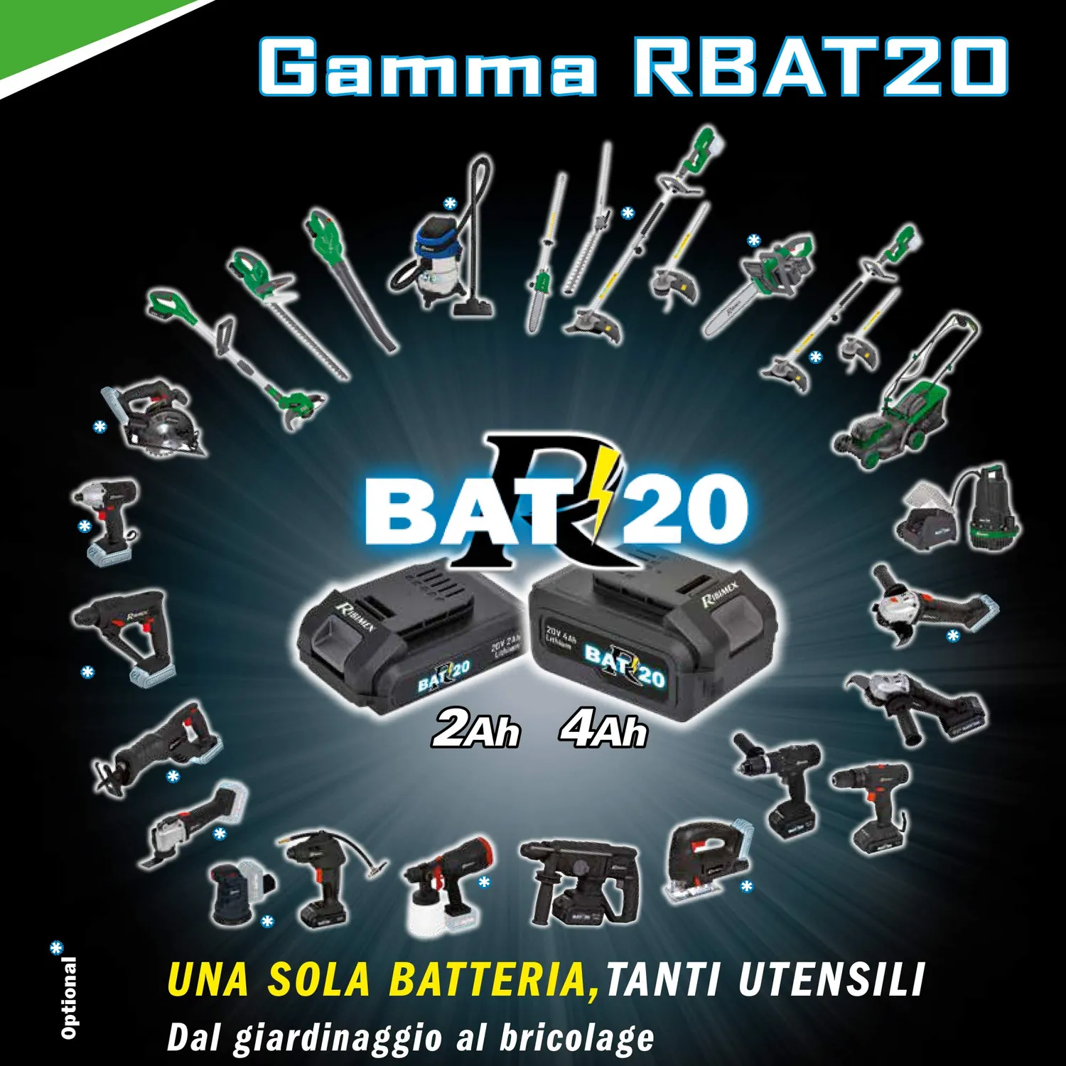 Ribimex R-BAT20 PRBAT20/COMP compressore portatile 20V 2Ah