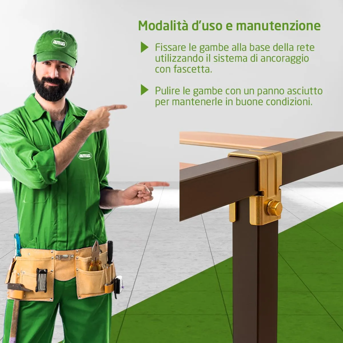 Amig set 4 gambe letto acciaio nere 270 mm