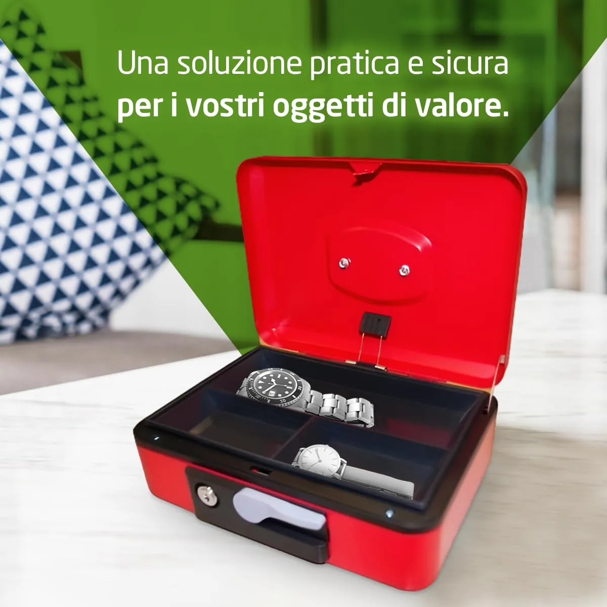 Amig Cassetta Sicurezza Rossa 165x125x80 mm Acciaio
