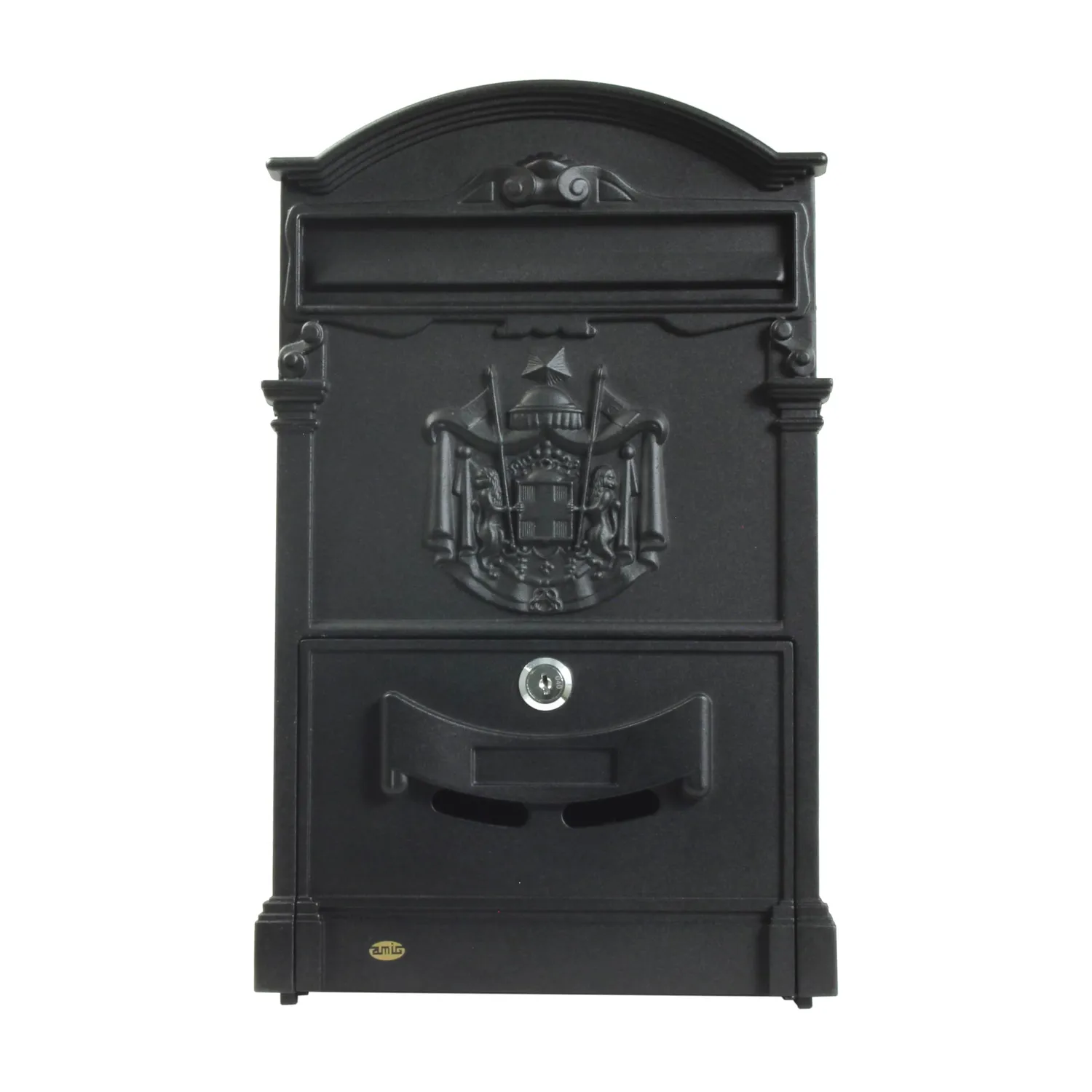 Amig Cassetta Postale Alluminio Nero Opaco 40,5x25,5x8,5 cm