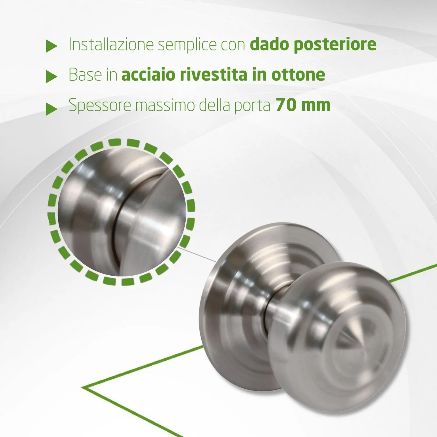 Amig pomello porta cromo opaco 70 mm acciaio
