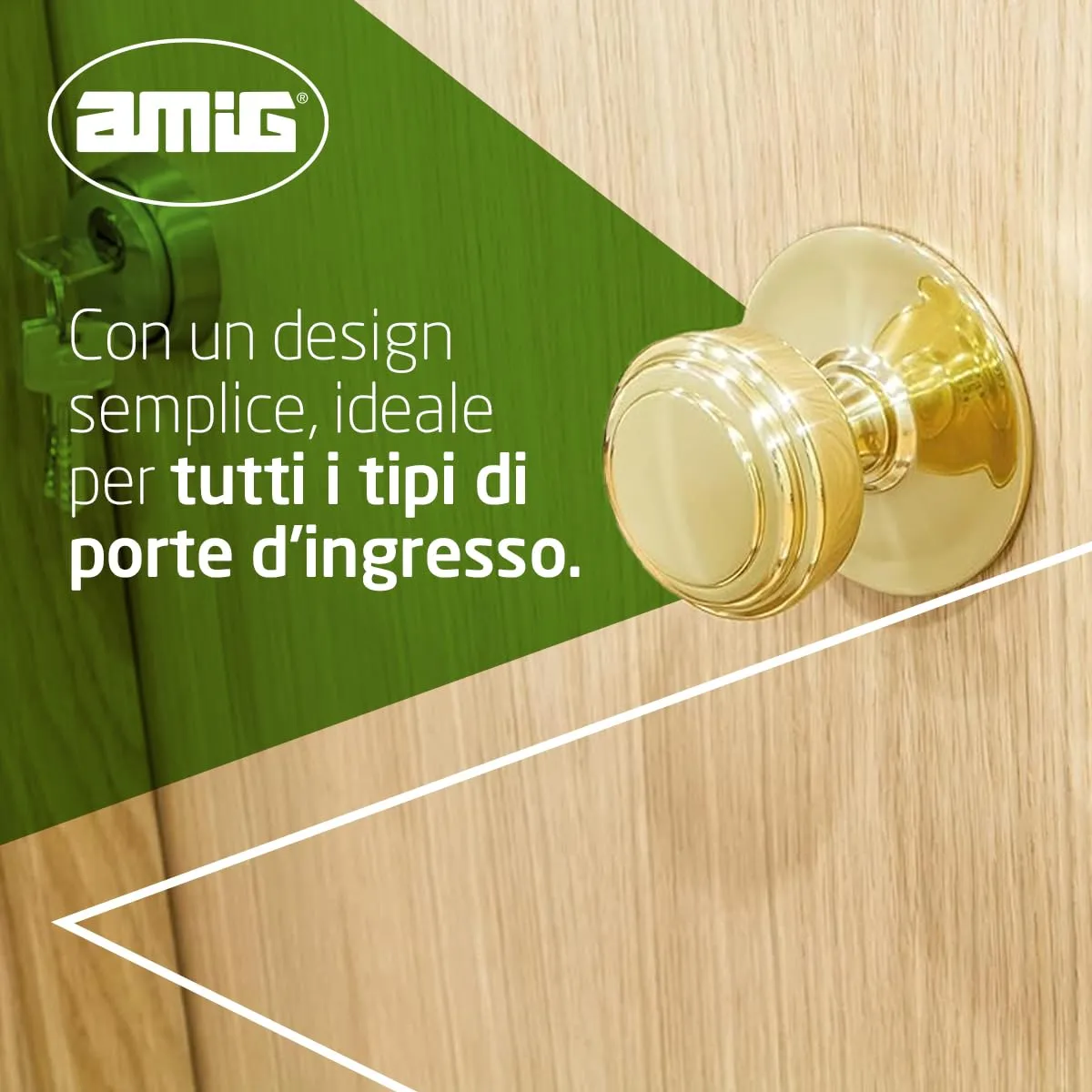 Amig Mod 12 pomello porta ottone lucido D70 mm