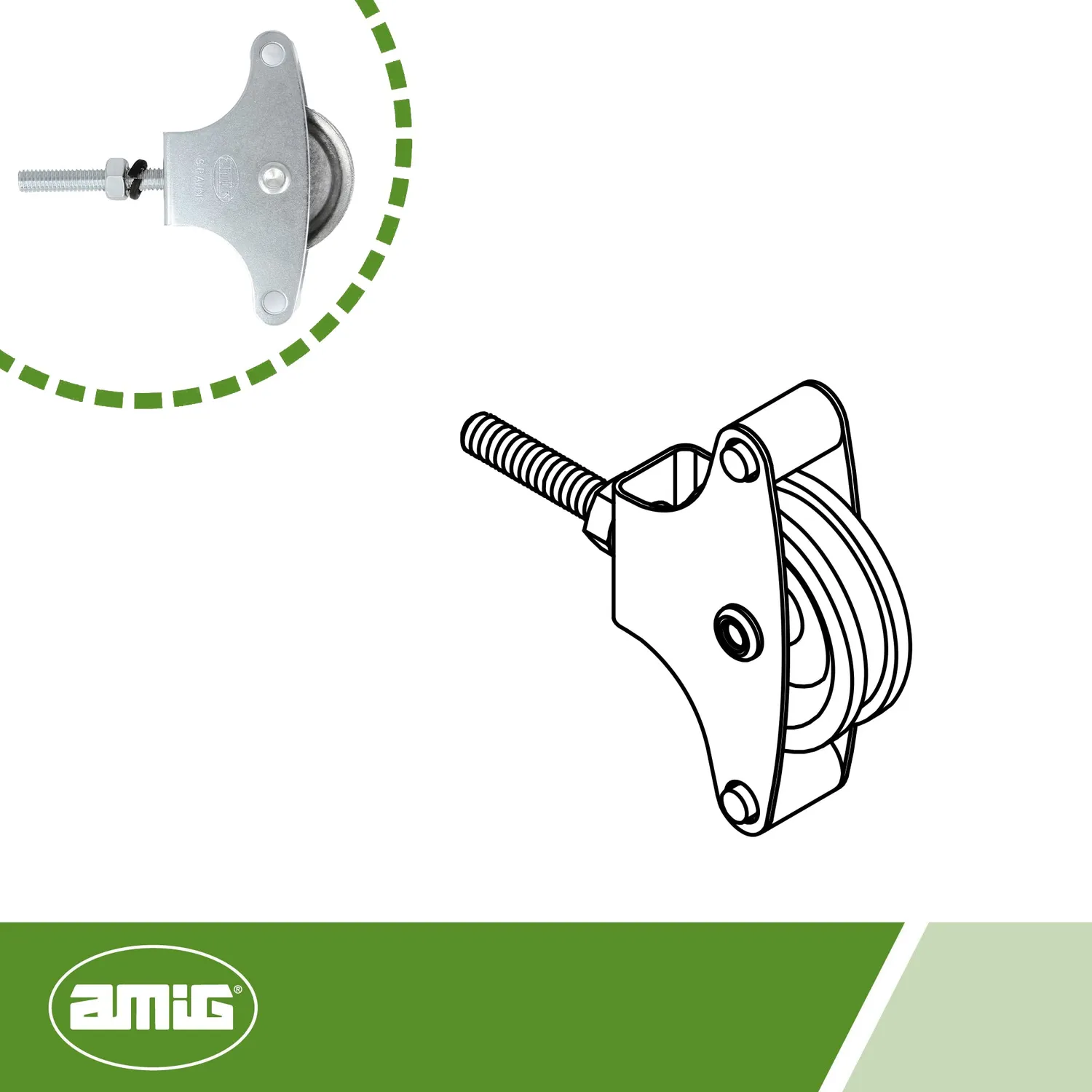 Amig 25 Carrucola Stendibiancheria Acciaio 39 mm