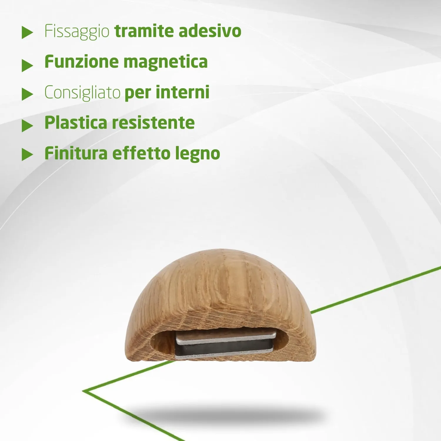 Amig fermaporta magnetico rovere 48x25 mm 6 pezzi