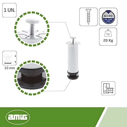Amig Mod.5 gamba mobile 150 mm bianca regolabile