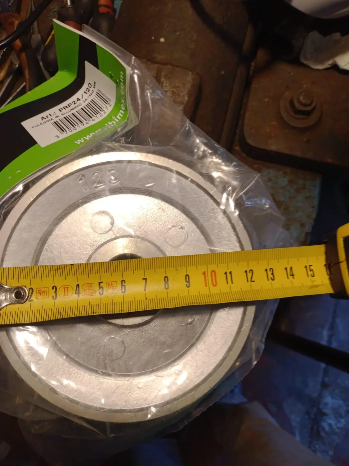 Ribimex Puleggia Alluminio Diam 120 Asse 24 mm