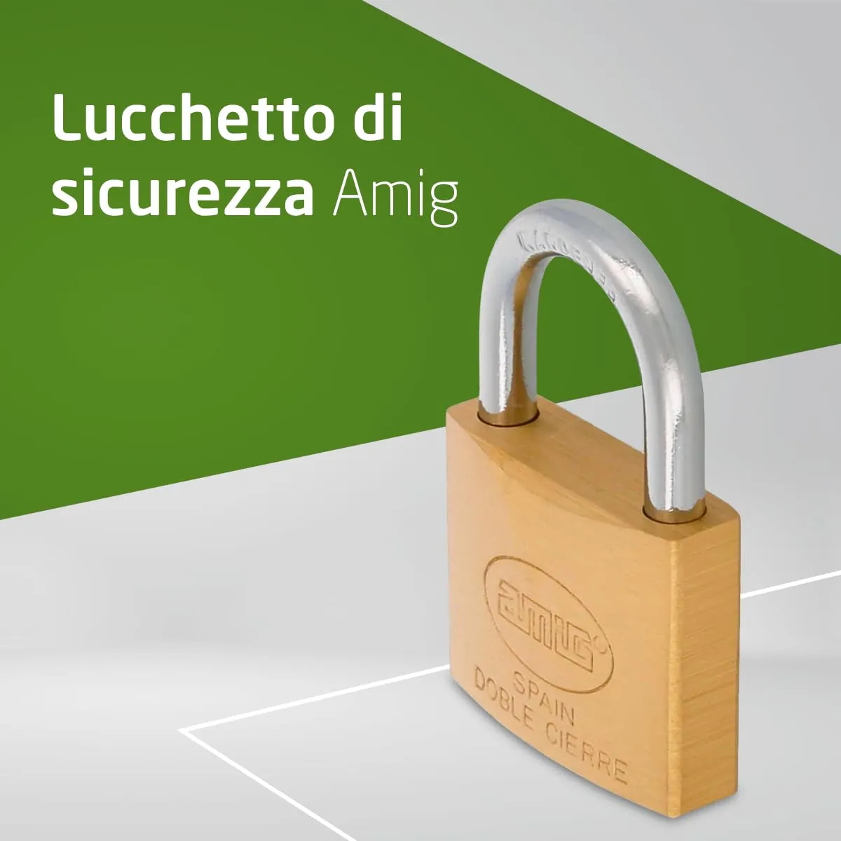 Amig lucchetto sicurezza ottone 40 mm 2 chiavi armadietto