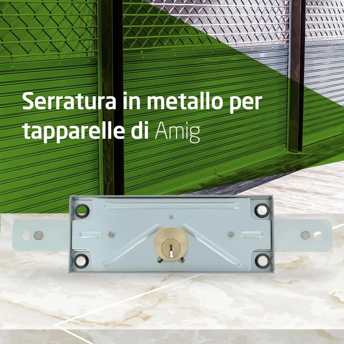 Amig serratura serranda garage 15 mm chiave a pettine 3 chiavi