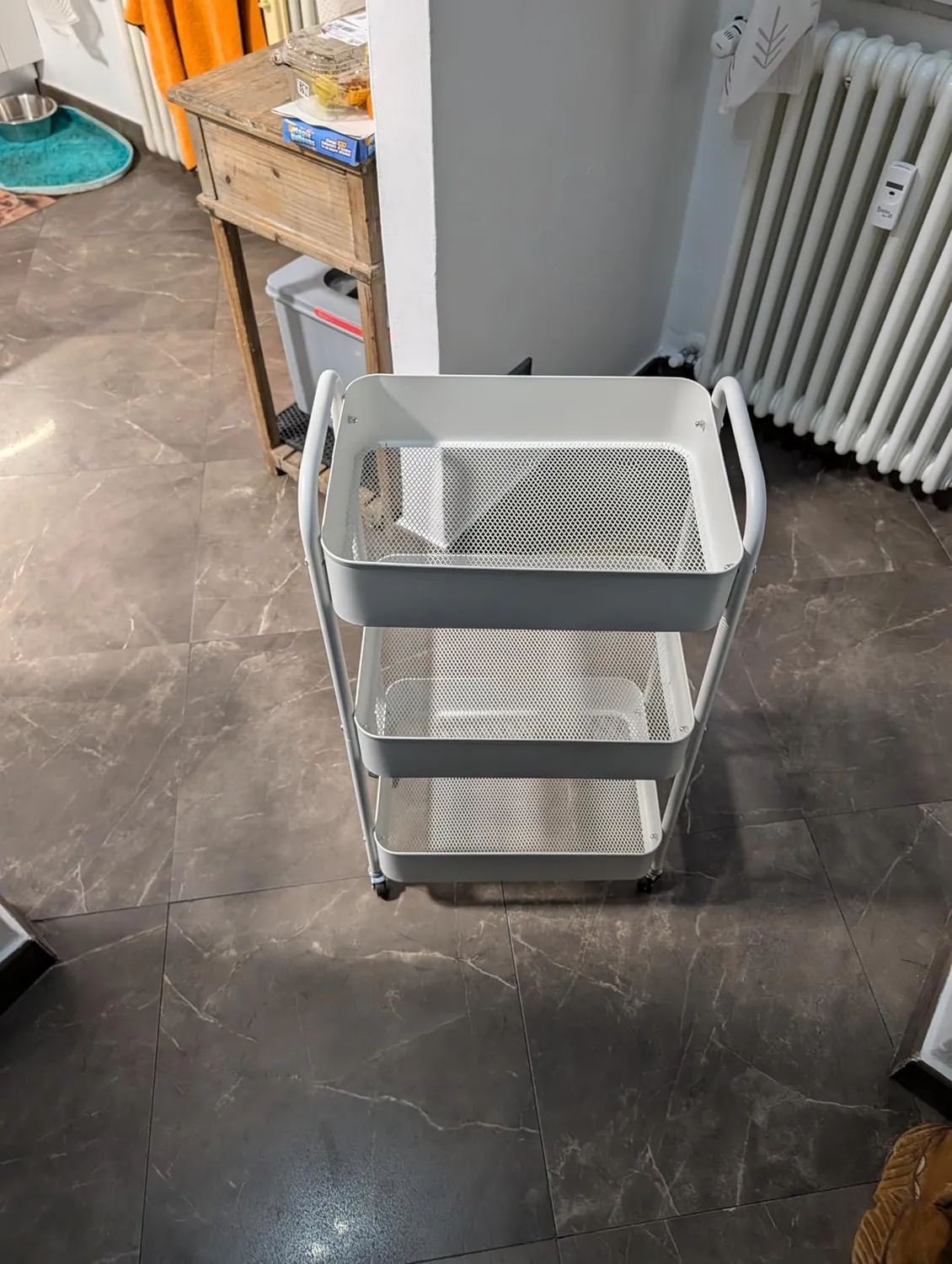 Amig Linn carrello cucina 3 ripiani bianco 40,5x28x76 cm