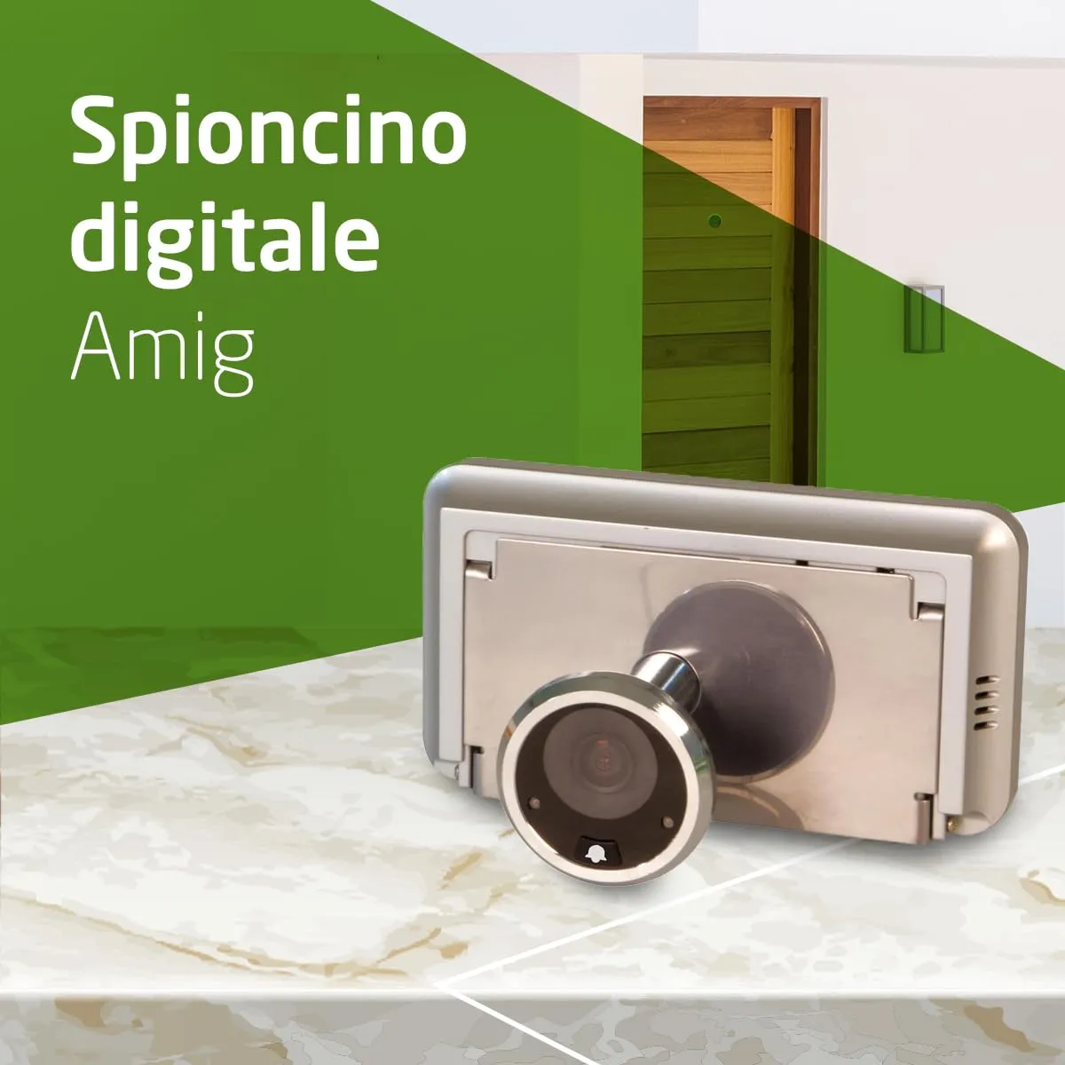 Amig Spioncino digitale porta 4" argento 160° alta risoluzione