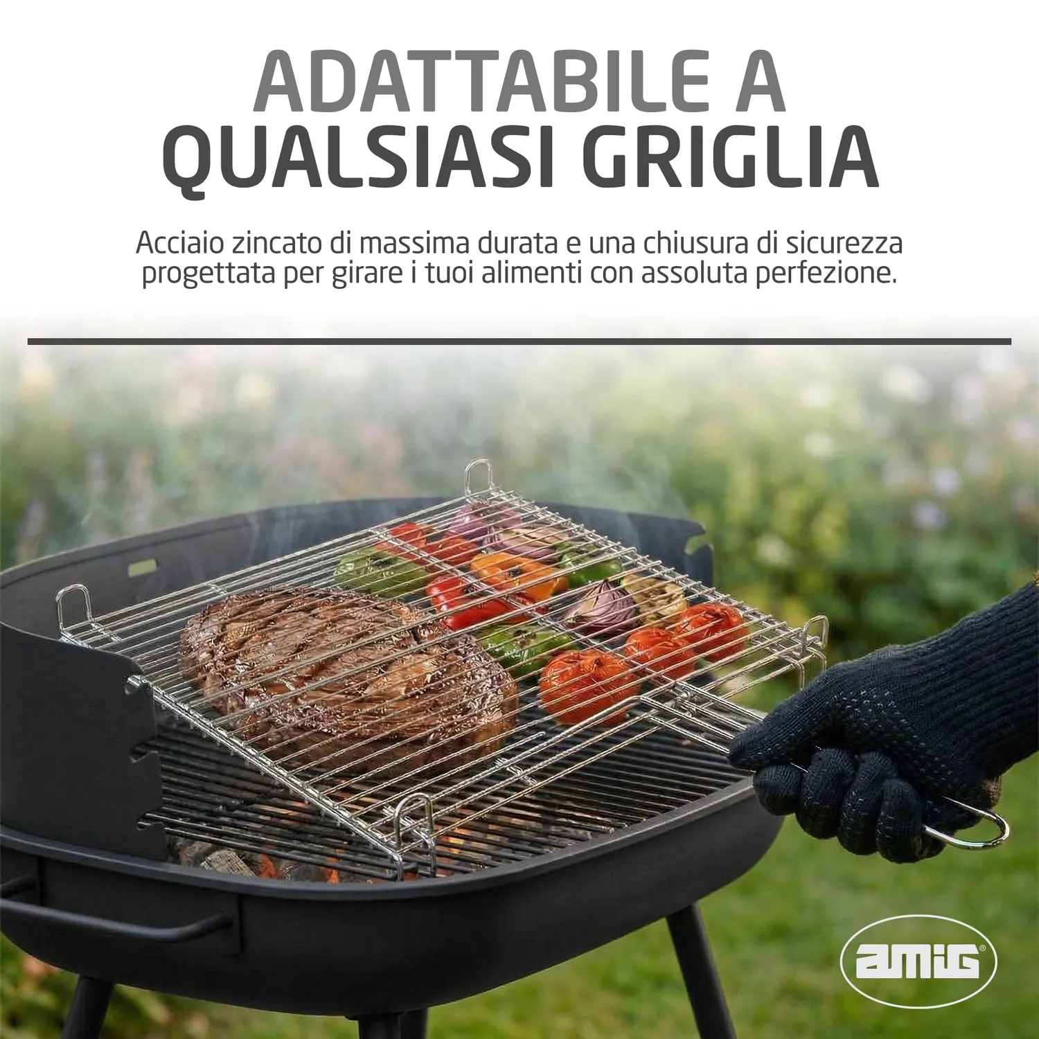Amig AM24 griglia barbecue 40x40 cm acciaio