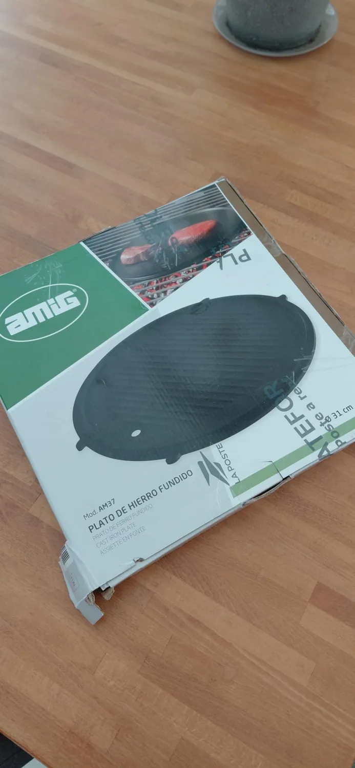 Amig AM37 piastra ghisa rotonda 31 cm scanalata barbecue