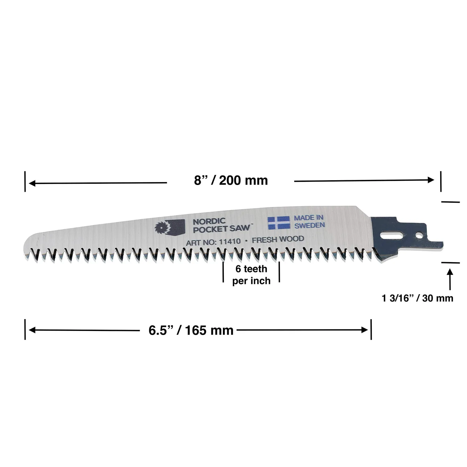 Nordic Pocket Saw Lama Sega Legno 20 cm ricambio 2 denti/cm