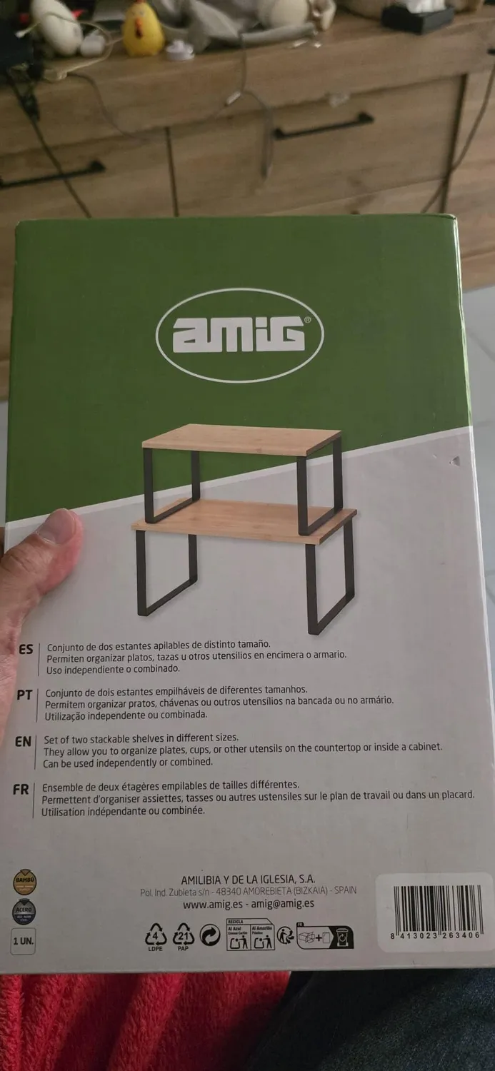 Amig Soren Mensole Spezie Set 2 Pezzi Nero Bambù Impilabili