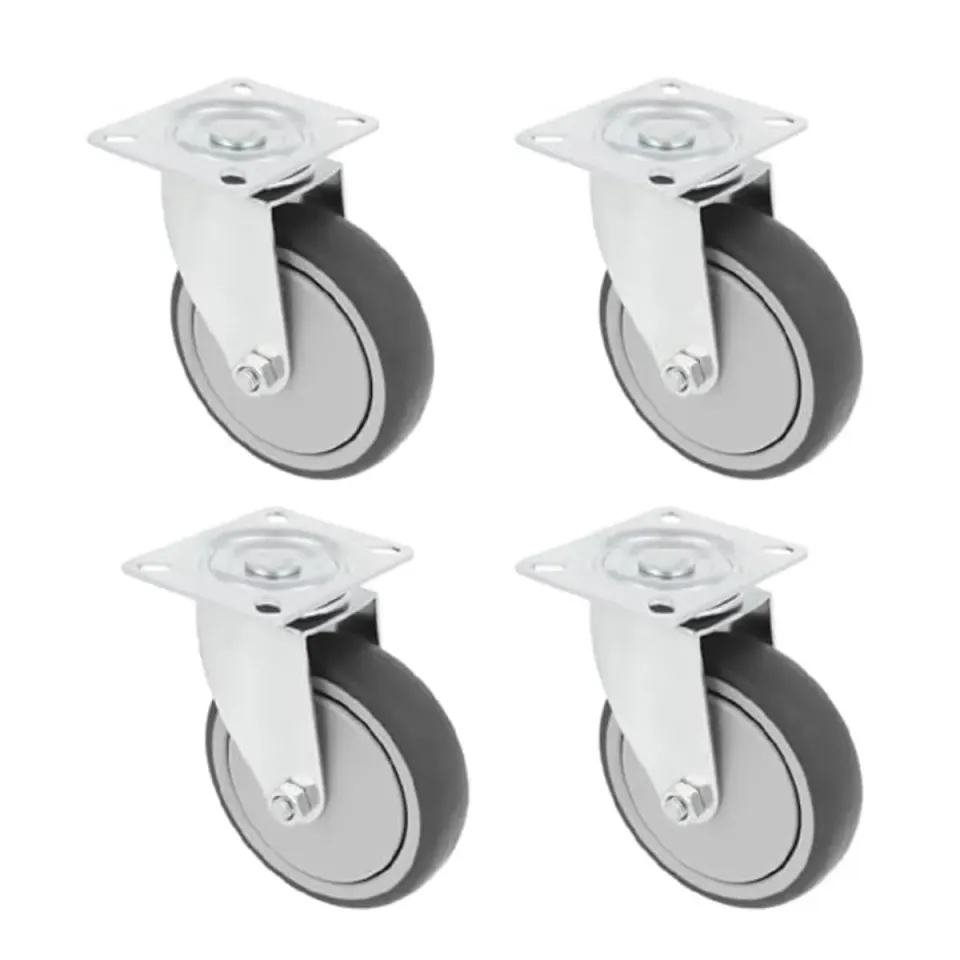 Amig Set 4 Rotelle 100mm Gomma Grigia 110Kg Piastra
