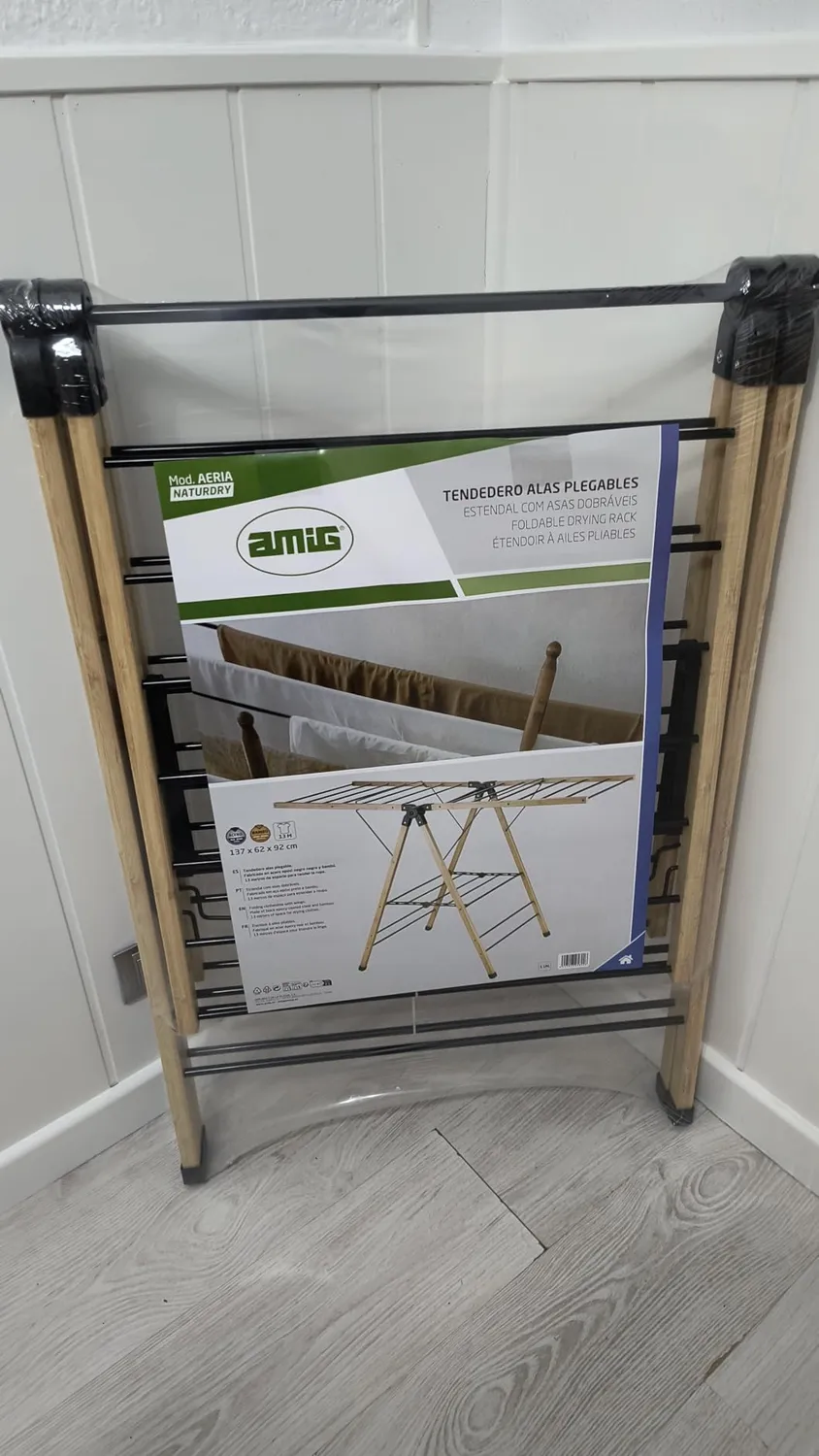Amig Aeria NaturDry stendibiancheria nero bambu 13 m