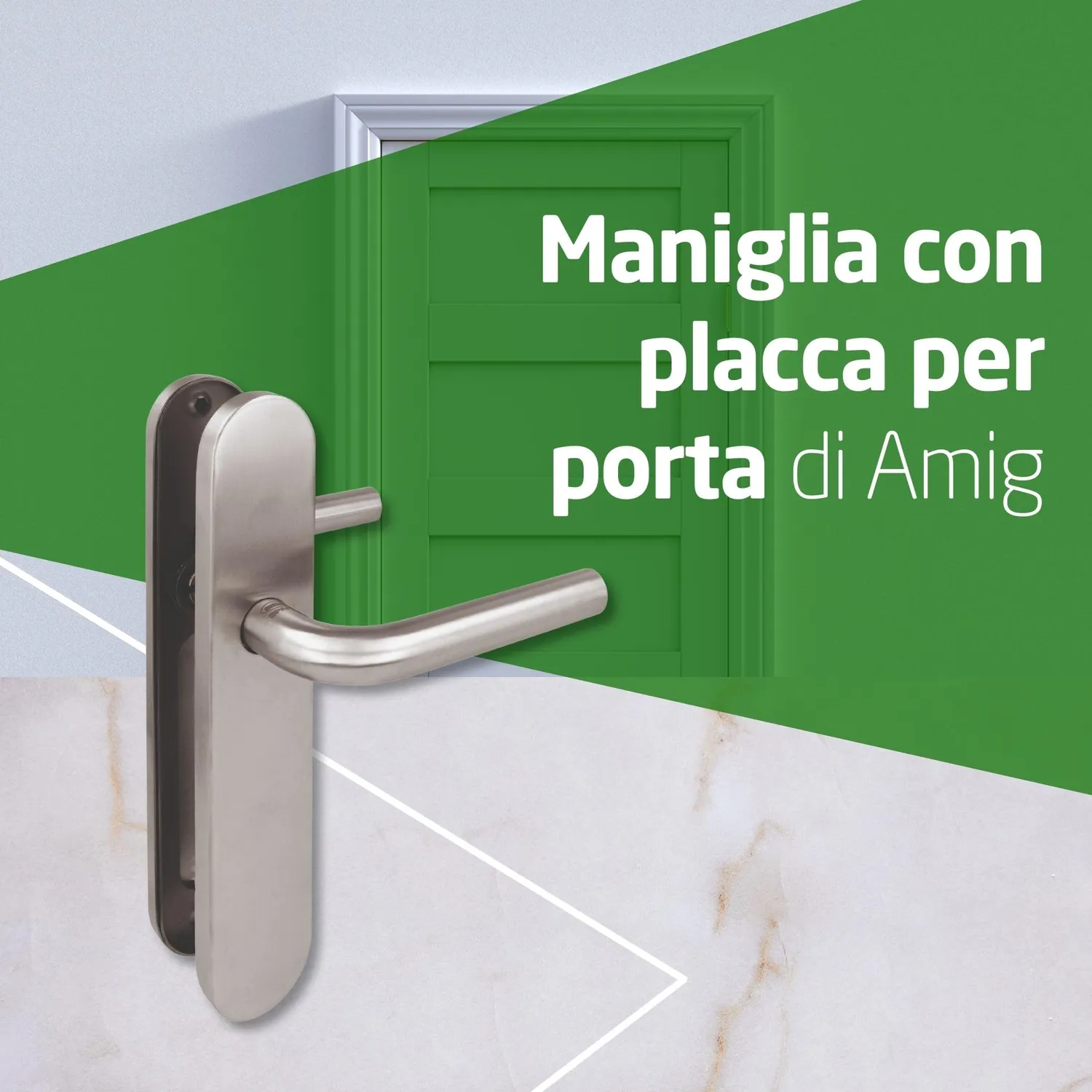Amig 4PX set maniglie porta con piastra inox satinato