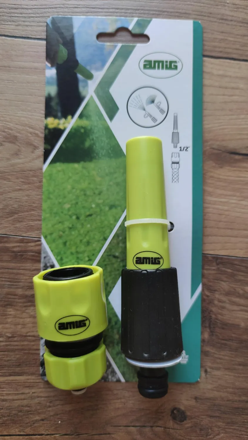 Amig kit irrigazione lancia regolabile + raccordo 3/4 verde