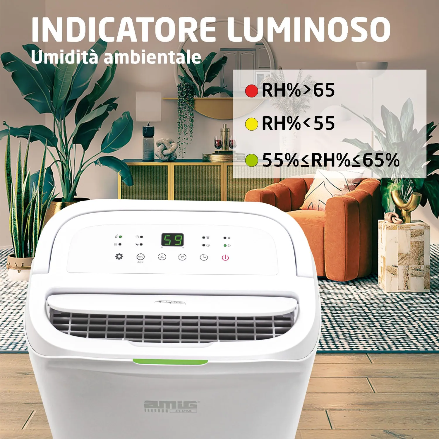 Amig Mist deumidificatore 20 L serbatoio 6,5 L 45 dB