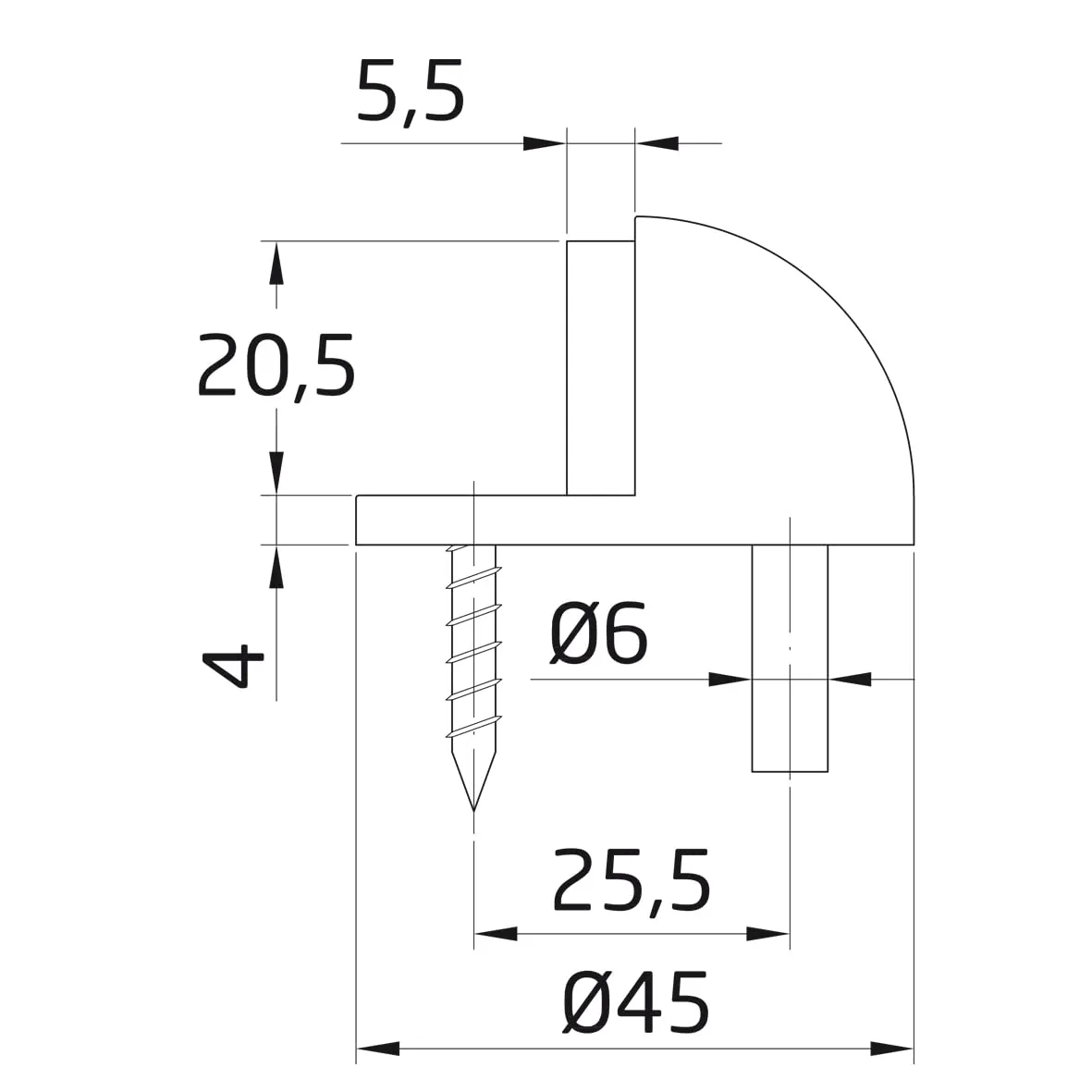 Amig Fermaporta Pavimento Ø45x25 mm Zamak Oro con Viti