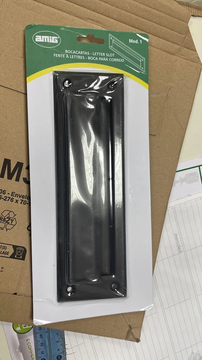 Amig Mod.1 bocchetta lettere acciaio inox argento 254 mm