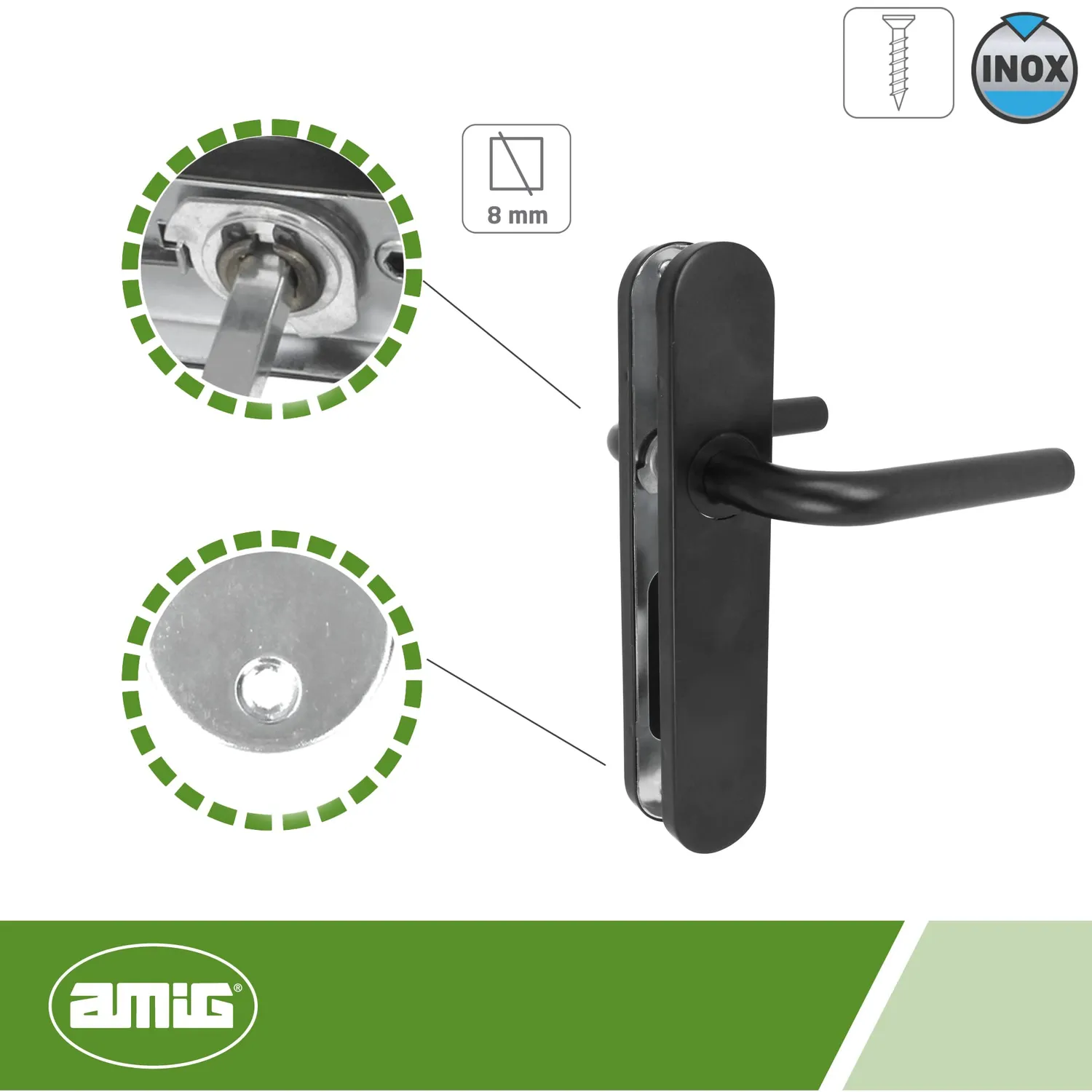 Amig Set Maniglie Placca 245x45 mm con Bocchetta