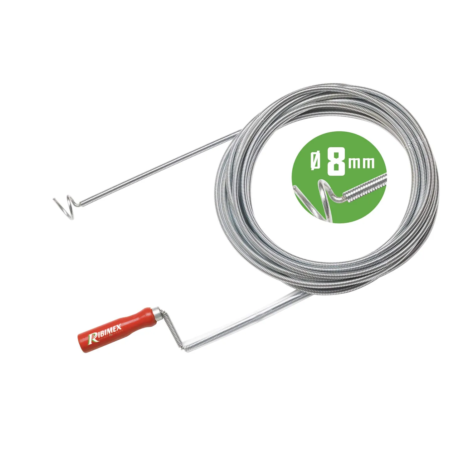 Ribimex Sonda Sturatubi 7 m 8 mm per scarichi e WC