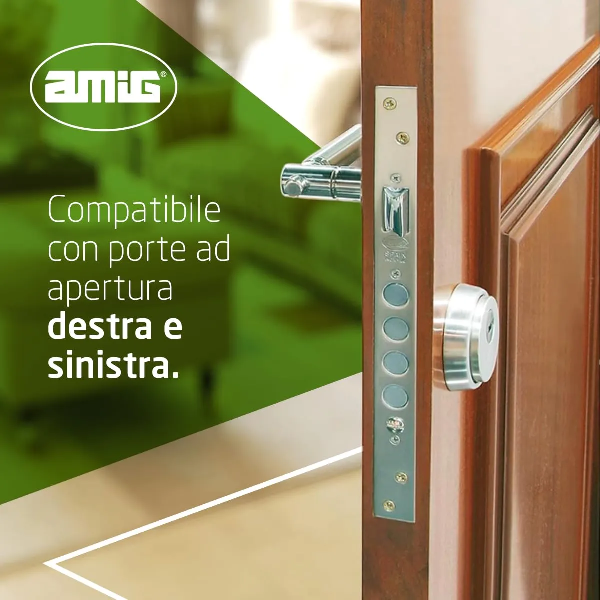 Amig 101 Base Serratura da Infilare 50/85 mm Opaca