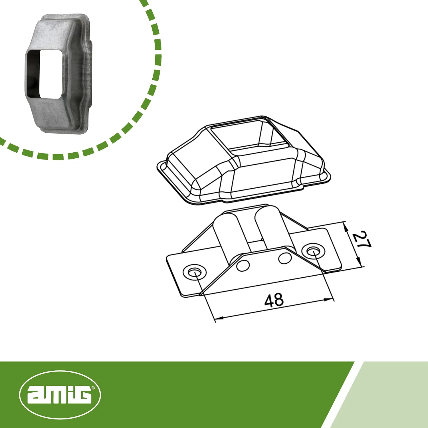 Amig passacintino alluminio 22 mm naturale