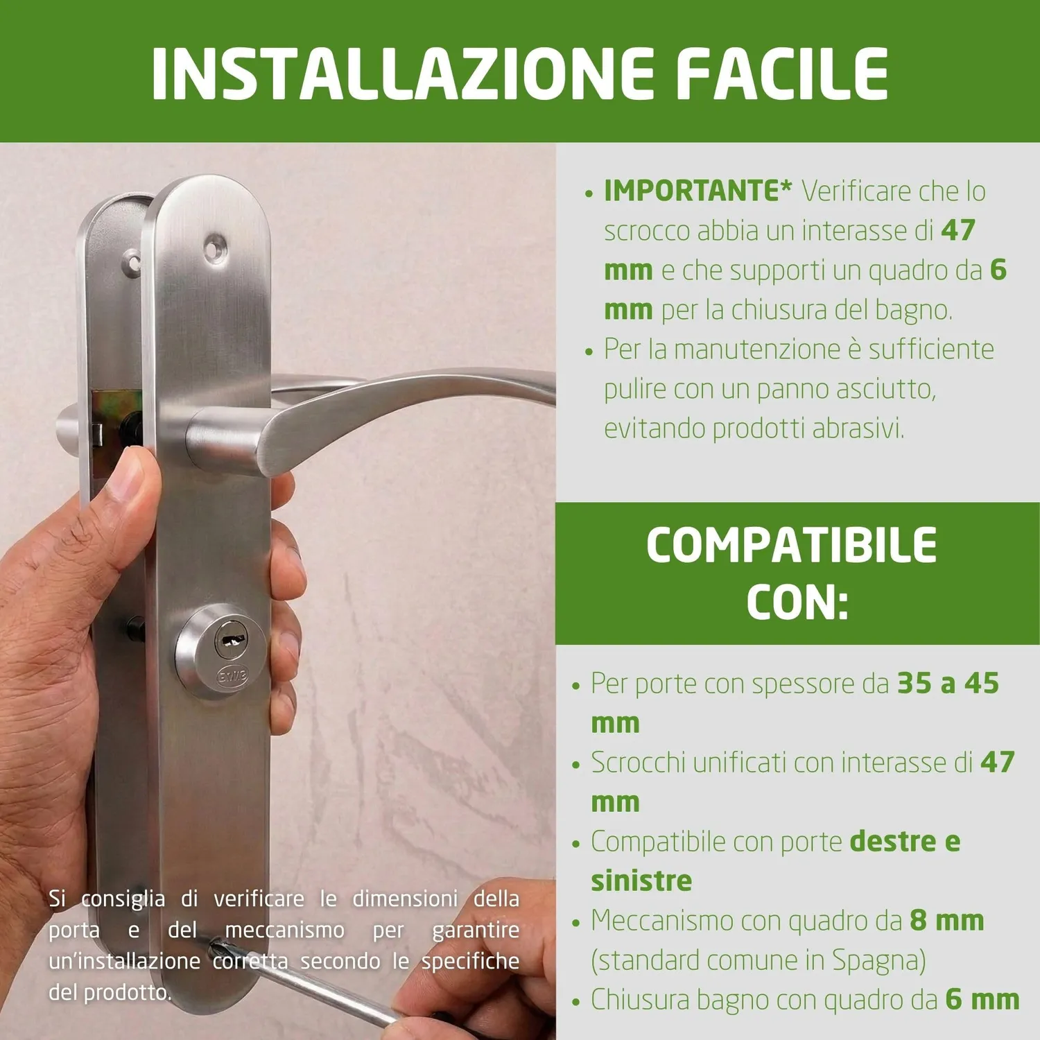 Amig Ishi 46 Maniglia Porta Destra Nichel 240x45 Chiavi