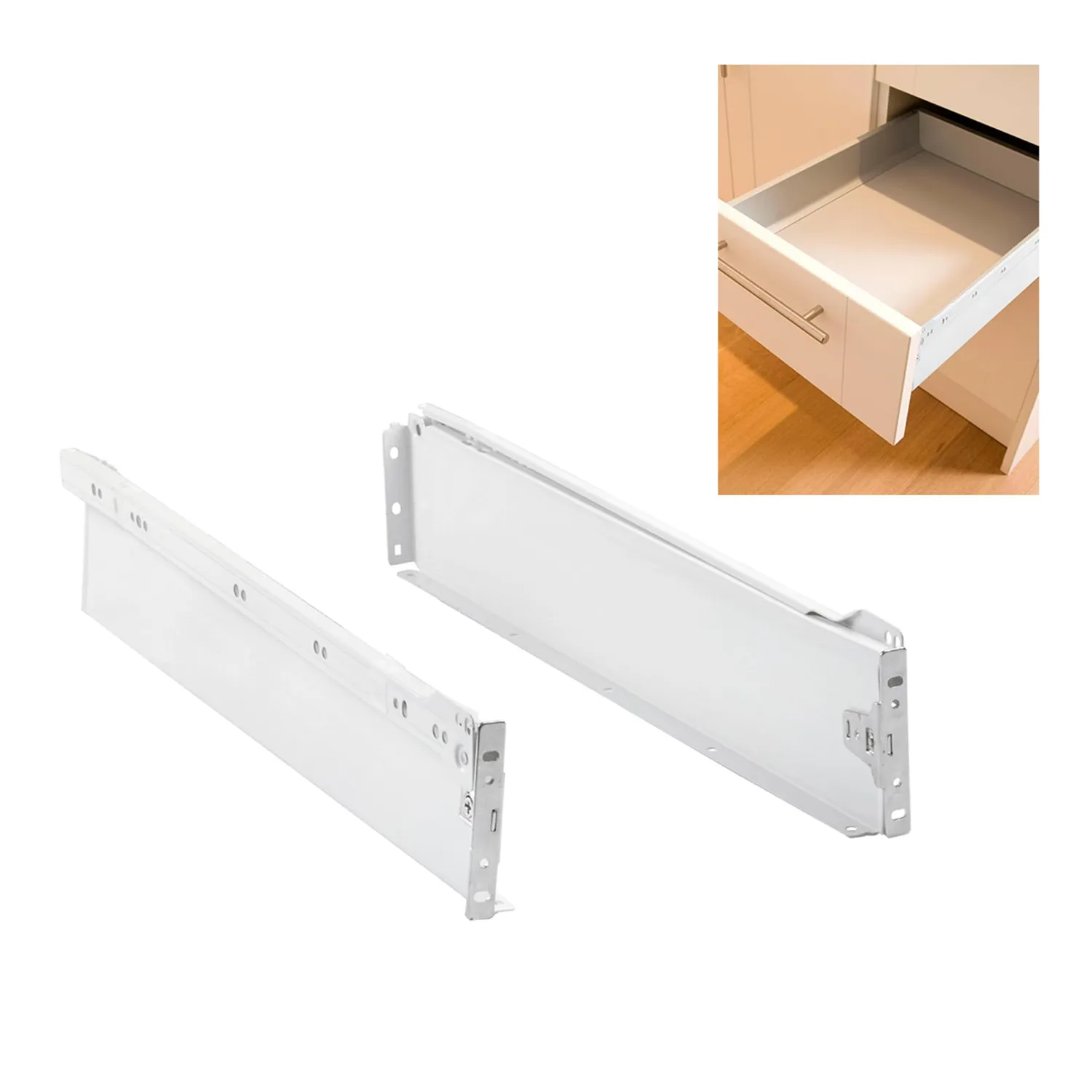 Amig Mod.30 Guide Cassetti 86x500 mm 2 Pezzi Bianche