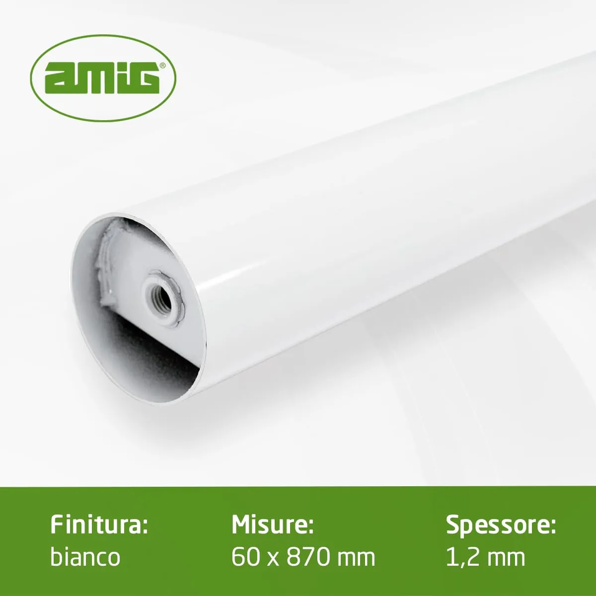 Amig Gamba Tavolo Acciaio Bianca 60x870 mm