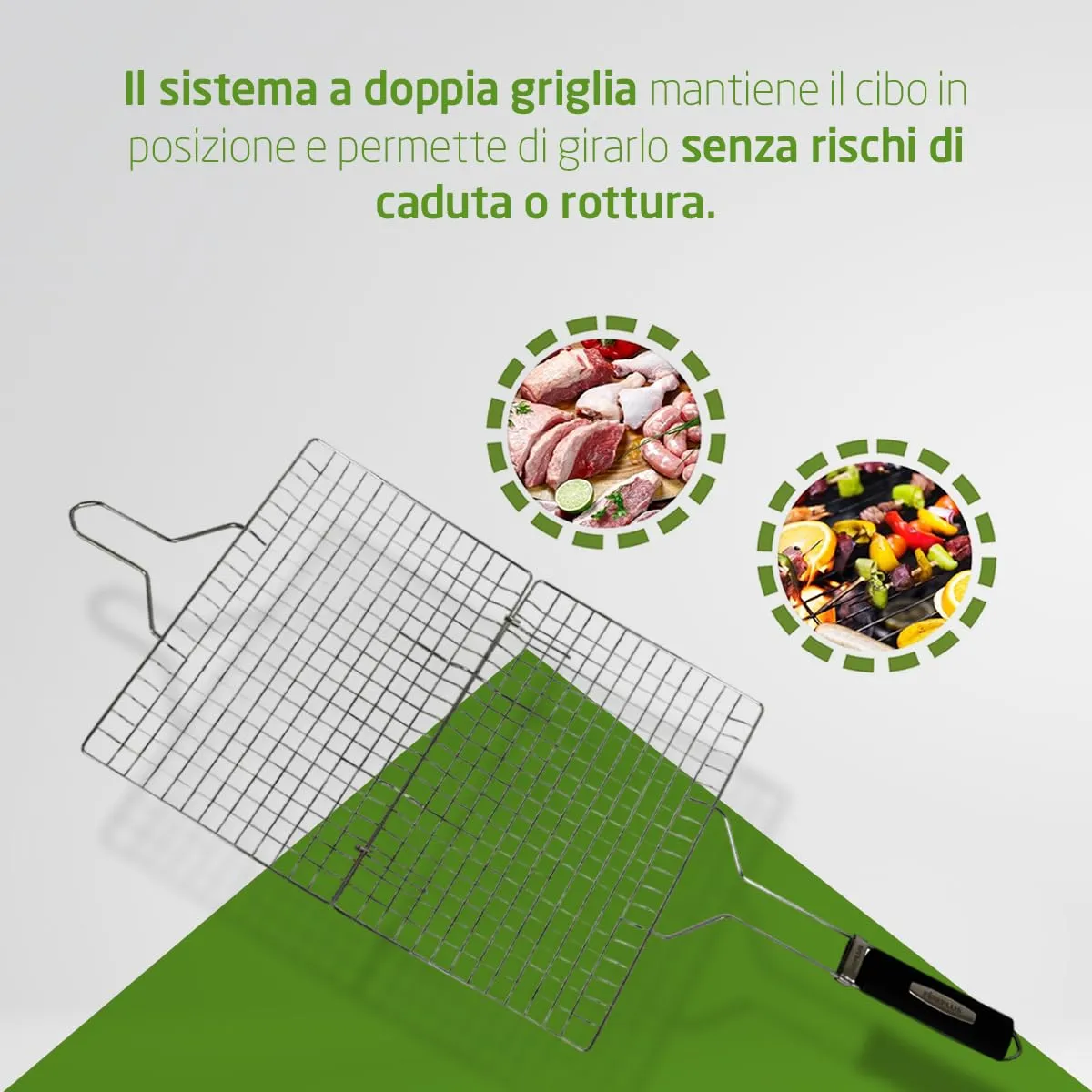 Amig Fireplus griglia barbecue doppia inox 32x21,5 cm