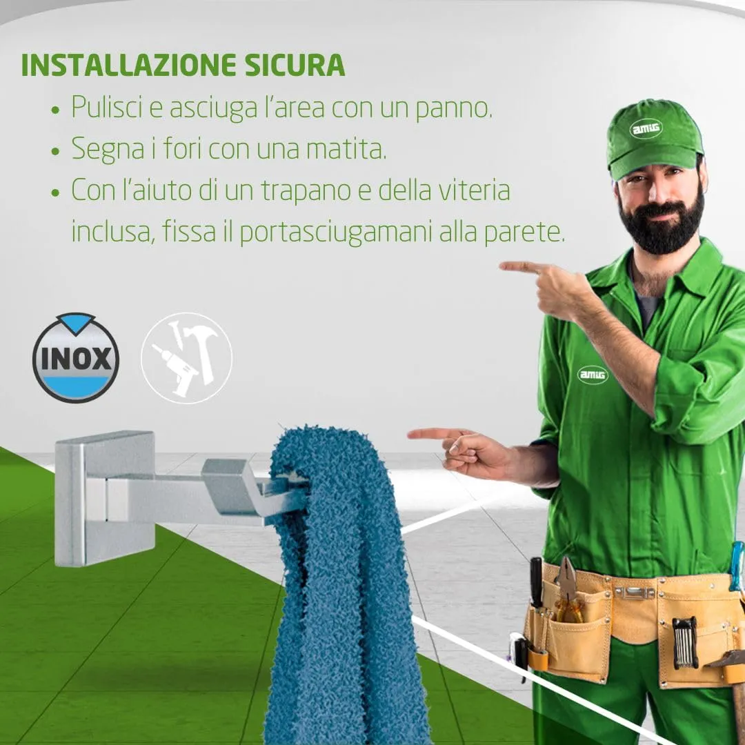 Amig Mod. 8 gancio portasciugamani 71x76x35 mm cromo
