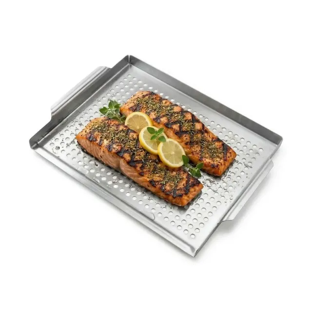 Amig AM08 piastra griglia pesce acciaio inox 40x30