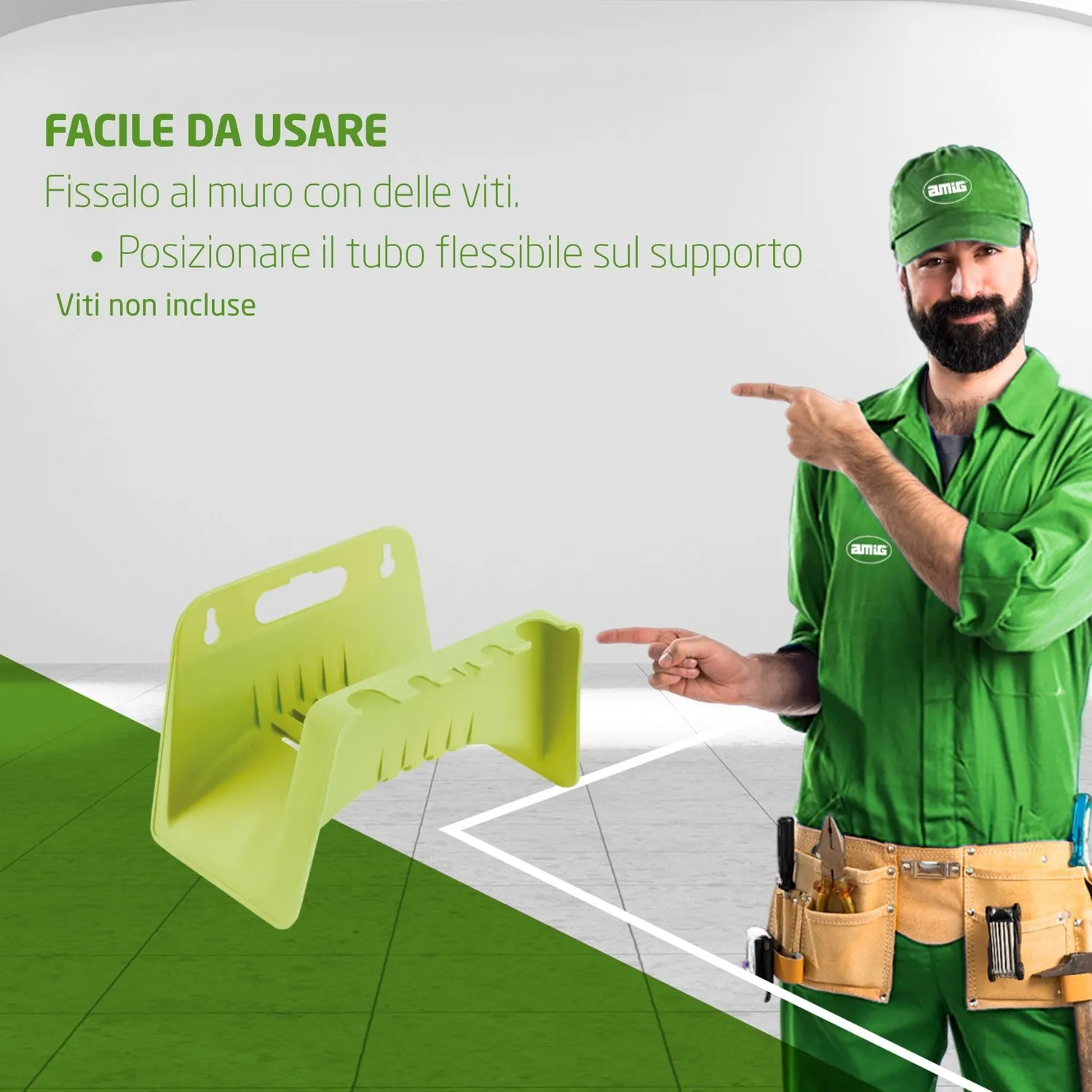 Amig Supporto Tubo Parete Verde Pistacchio 10 m