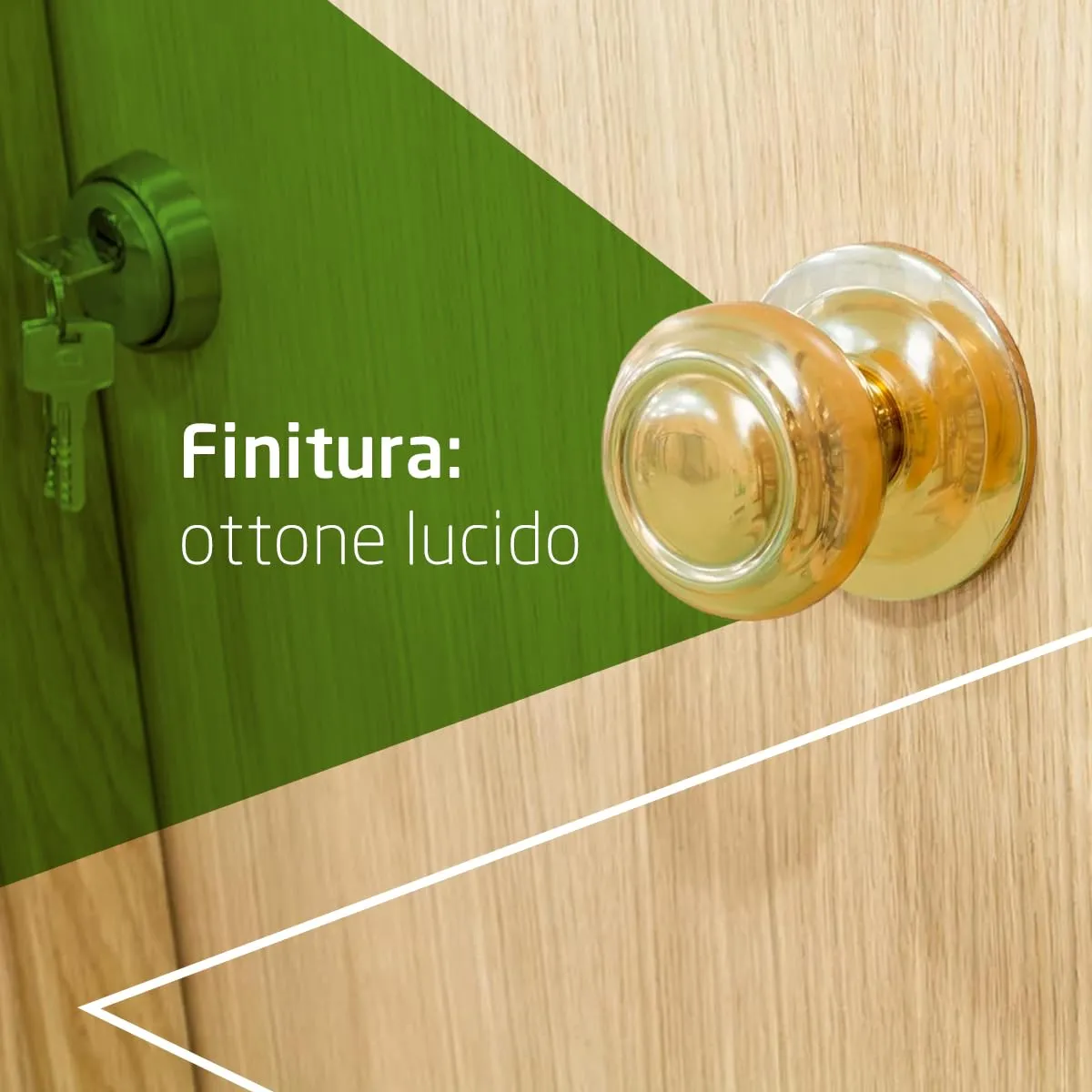 Amig 53 Pomello Porta Ottone Dorato Ø70 mm Esterno